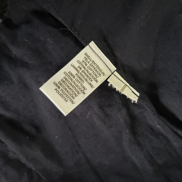 GUC LOFT Dark Navy Floral Strawberry Fringed Hem Open Cropped Boho Jack… - Picture 9 of 13